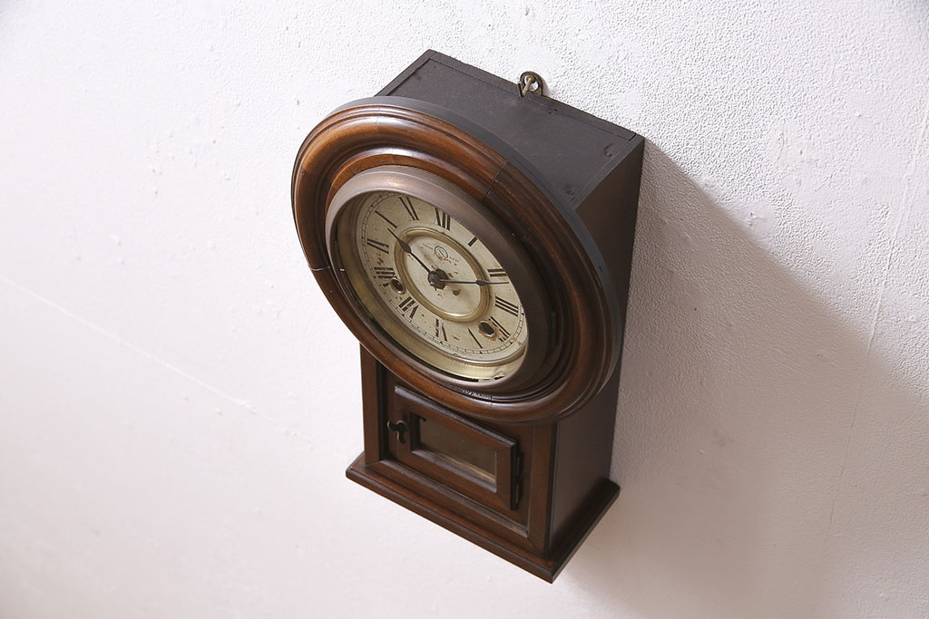 新しいスタイル 精工舎 丸型 直径41cm 振り子時計 古時計 掛時計 欅