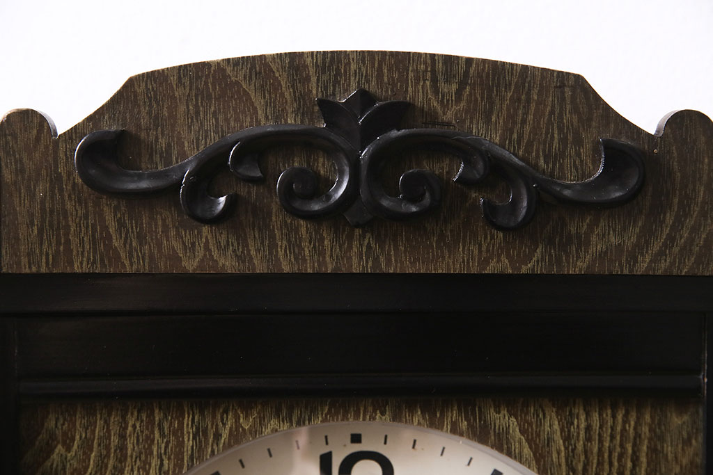 アンティーク時計　昭和中期　Meiji(明治時計社)　ゼンマイ式　30DAY　懐かしい雰囲気が魅力の掛け時計(柱時計、振り子時計)(R-046917)