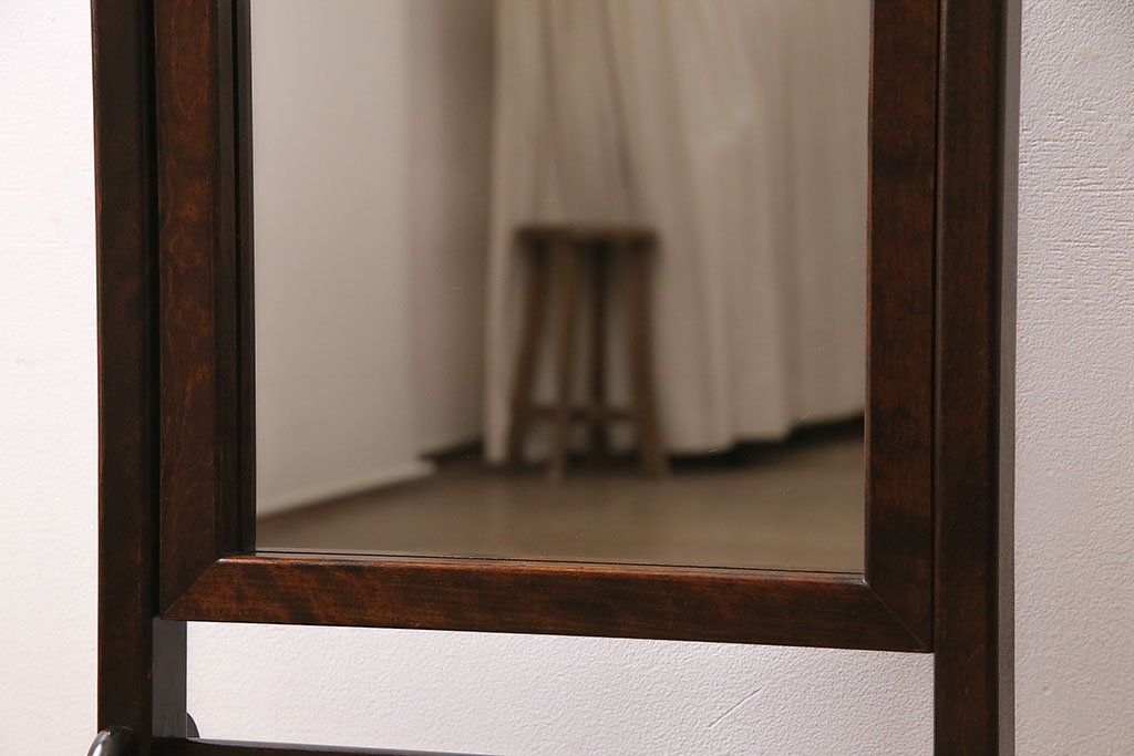 中古　松本民芸家具　品のある佇まいが魅力のA型姿見(定価約10万円)(ミラー、鏡)(R-046922)