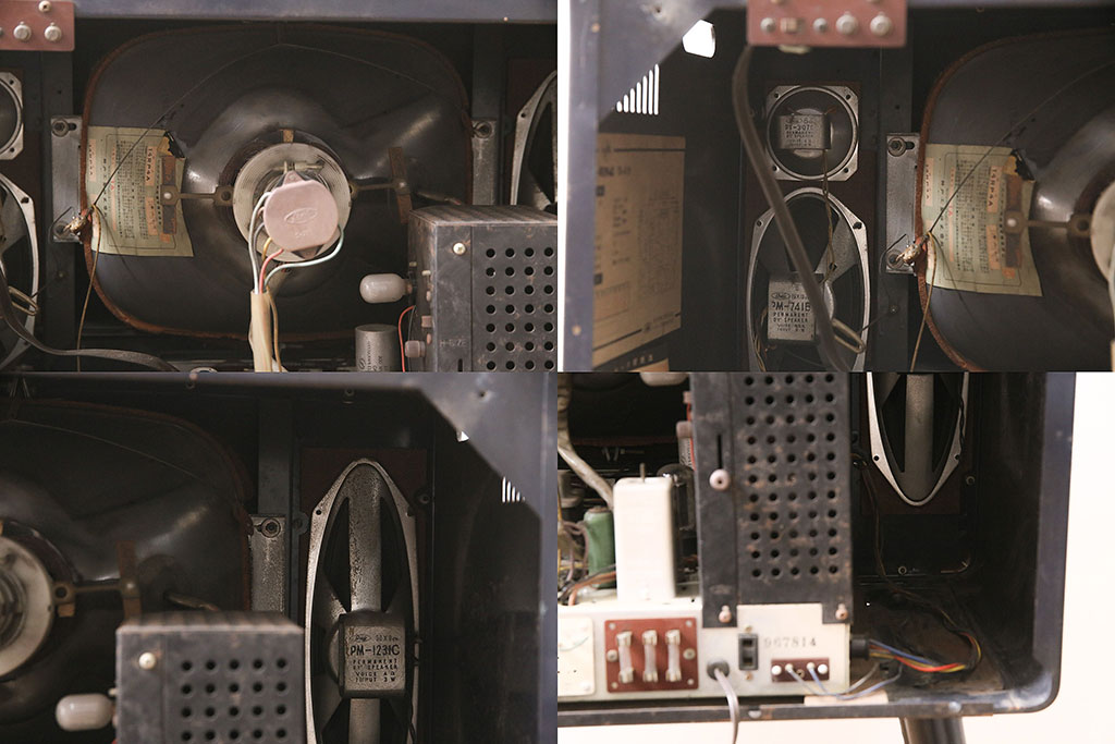 ジャンク品　SHARP(シャープテレビジョン)　早川電機　TB-61型　真空管テレビ(脚付、アンティーク、レトロ)(R-046929)