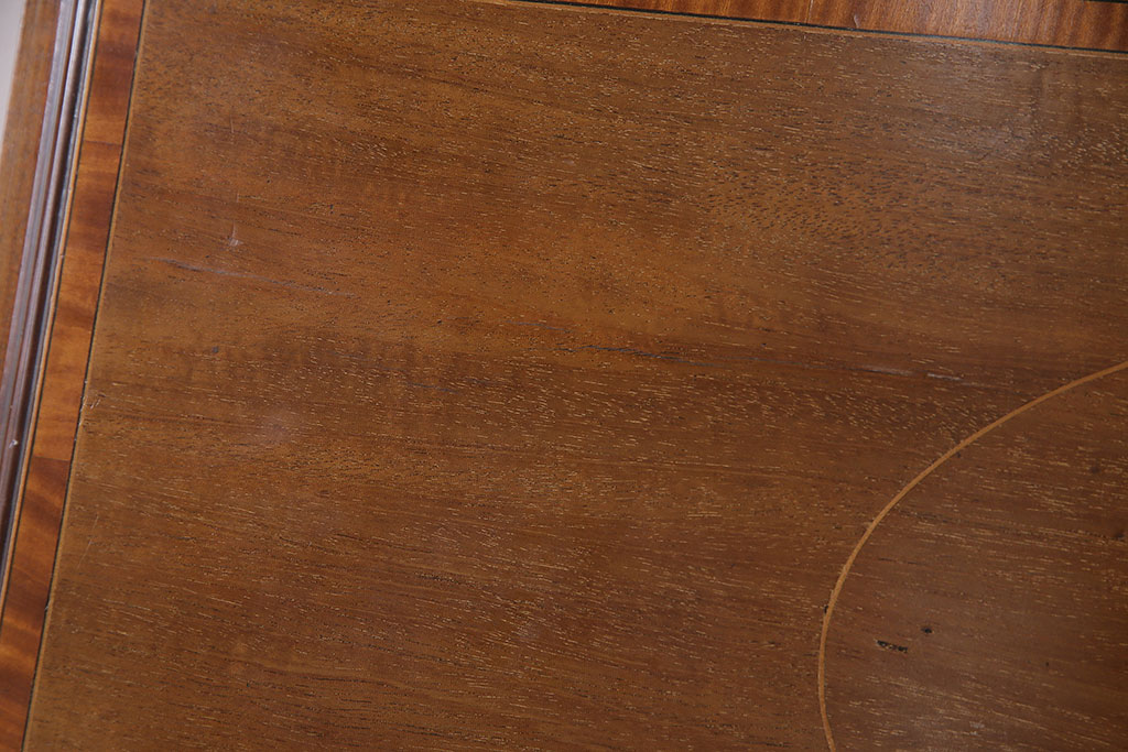 アンティーク家具　イギリスアンティーク　マホガニー材　象嵌細工入りの上品なライティングビューロー(ビューローブックケース、簿記机、在宅ワーク、在宅用収納棚、本箱、ワークデスク)(R-046948)