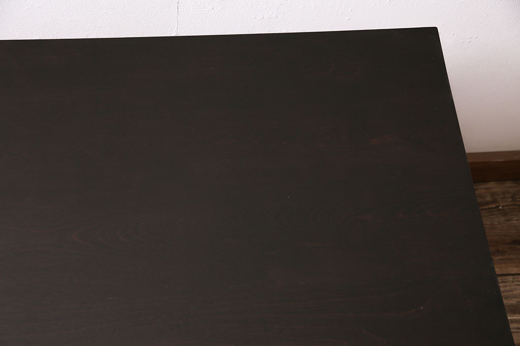 和製ビンテージ　松本民芸家具　深い色合いが上品な棚付きダイニングテーブル(食卓)(R-046969)