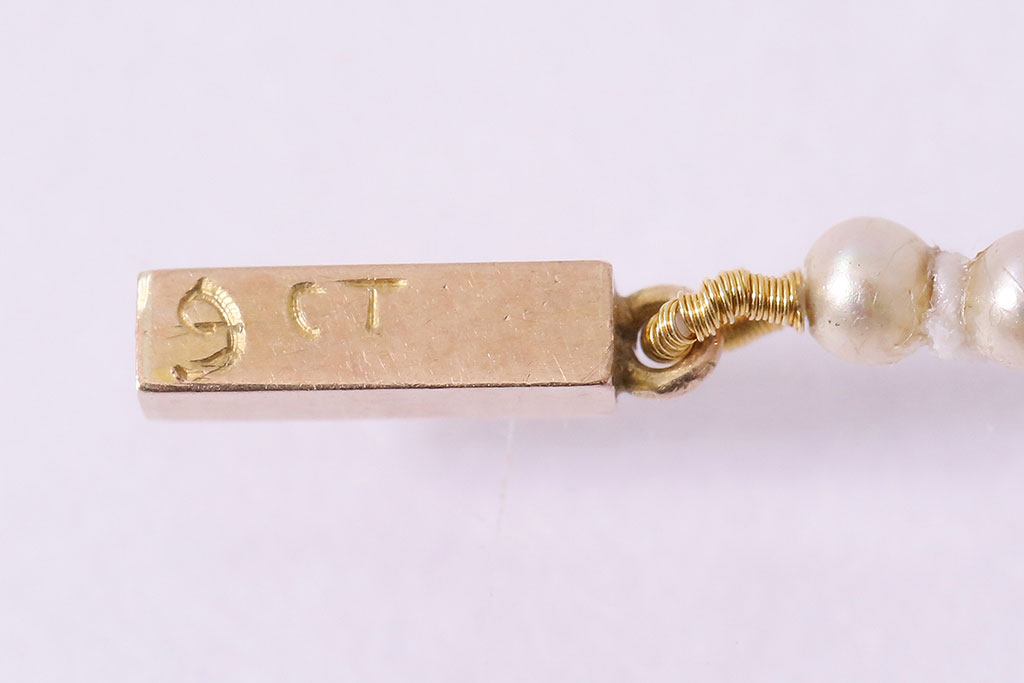 ヴィンテージアクセサリー　アールデコ　パール　9ctゴールド　ネックレス(金、ビンテージ)(R-047017)