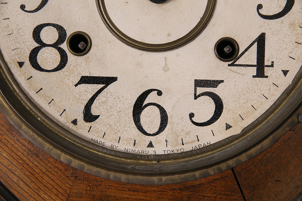 アンティーク時計　精工舎　TRADE(S)MARK　トレードマーク　SEIKO　セイコー　ゼンマイ式　コントラストが魅力的な八角型柱時計(SEIKOSHA、振り子時計、掛け時計、古時計)(R-047032)