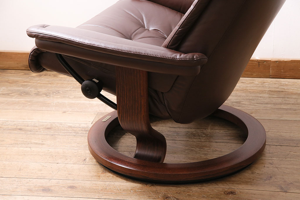 中古 EKORNES(エコーネス) 本革 ロイヤルシリーズ オットマン付き 