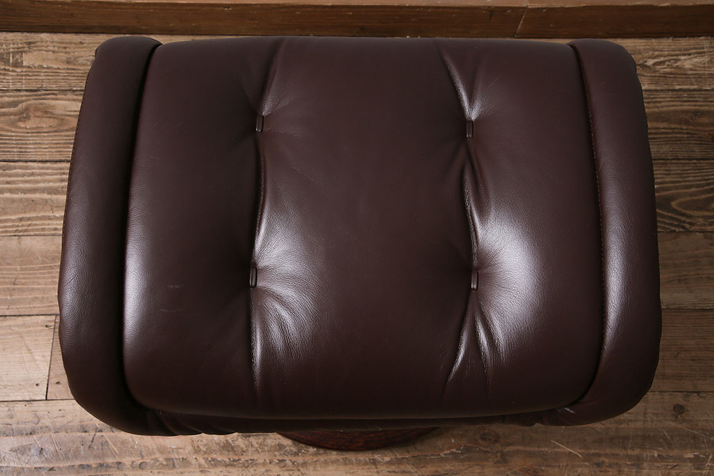 中古　EKORNES(エコーネス)　本革　ロイヤルシリーズ　オットマン付き　ストレスレスチェア(定価約46万円)(リクライニングチェア、アームチェア、椅子)(R-047035)