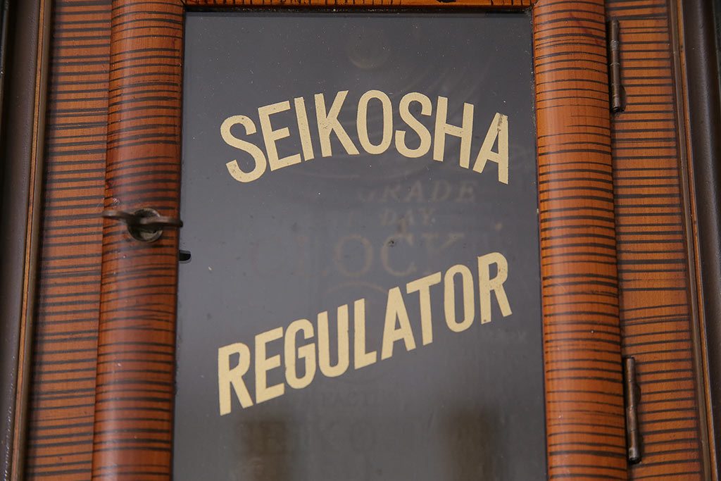 アンティーク時計　大正昭和初期　精工舎(SEIKOSHA、セイコー)　REGULATOR　ゼンマイ式　八角型振り子時計(掛け時計、柱時計、古時計)(R-047040)