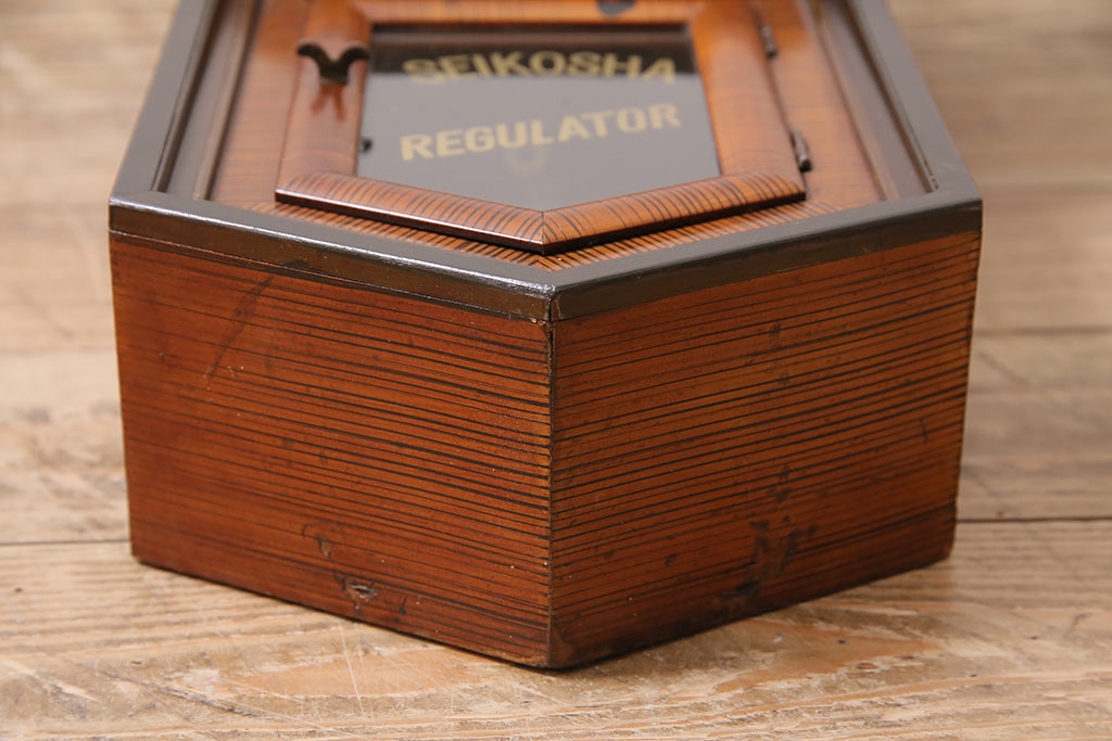 アンティーク時計　大正昭和初期　精工舎(SEIKOSHA、セイコー)　REGULATOR　ゼンマイ式　八角型振り子時計(掛け時計、柱時計、古時計)(R-047040)