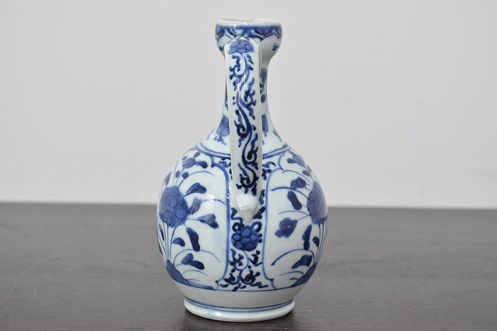 江戸期　古伊万里　染付手付き水注(水次)(R-047044)