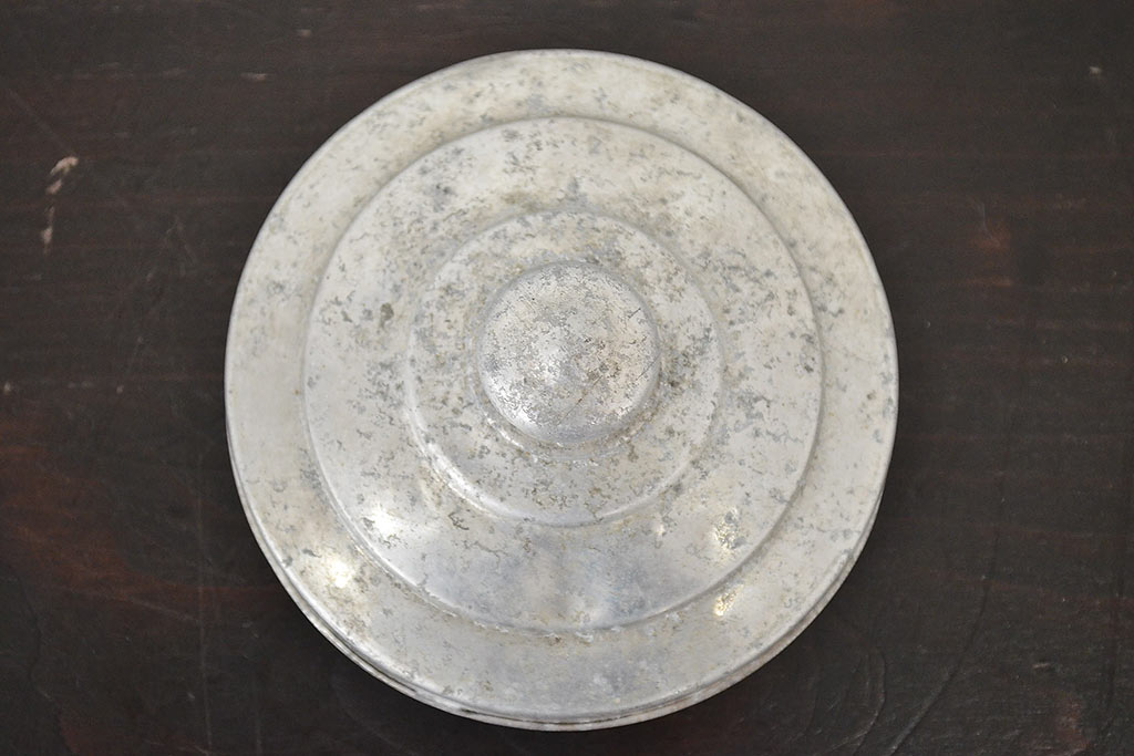 昭和初期　古いキャンディーポット(ガラス瓶、プレスガラス)(R-047052)