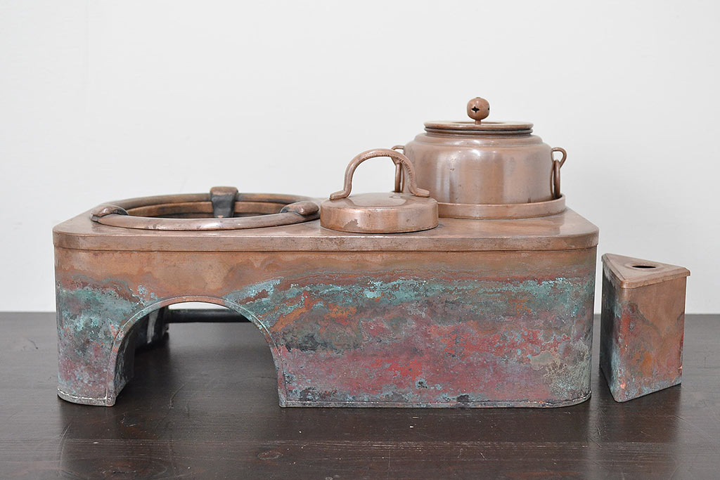 昭和初期　古い銅壷(湯沸、長火鉢、囲炉裏)(R-047075)