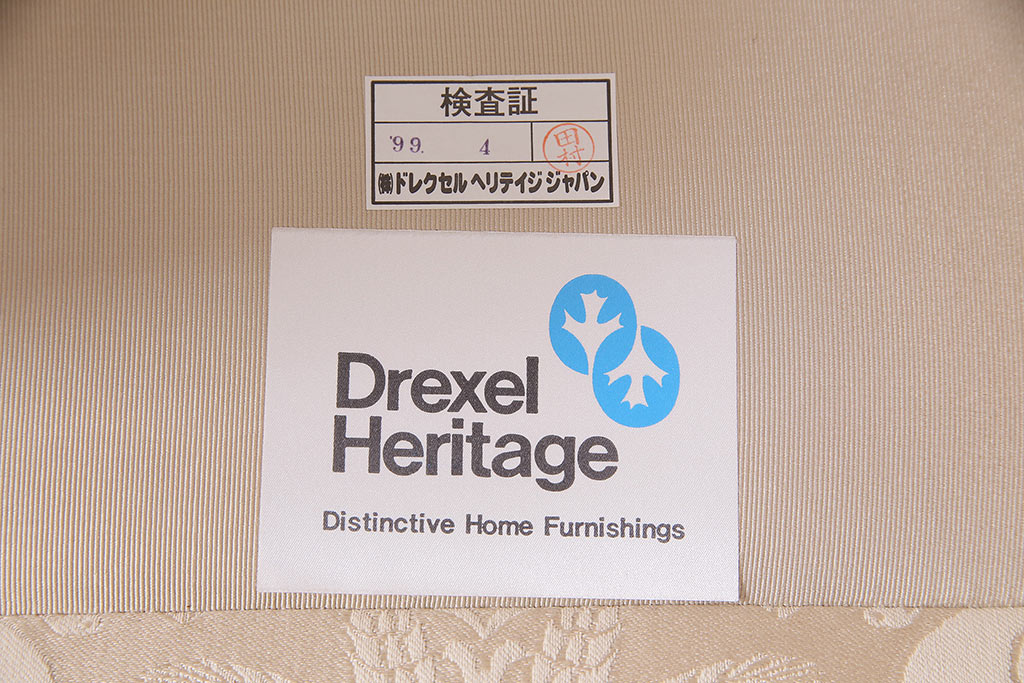 中古　DREXEL HERITAGE(ドレクセルヘリテイジ)　Upholstery(アップホルスタリー)　優美なひとときを演出する1人掛けソファ(定価約62万円)(シングル、アームソファ、チェア)(R-047112)