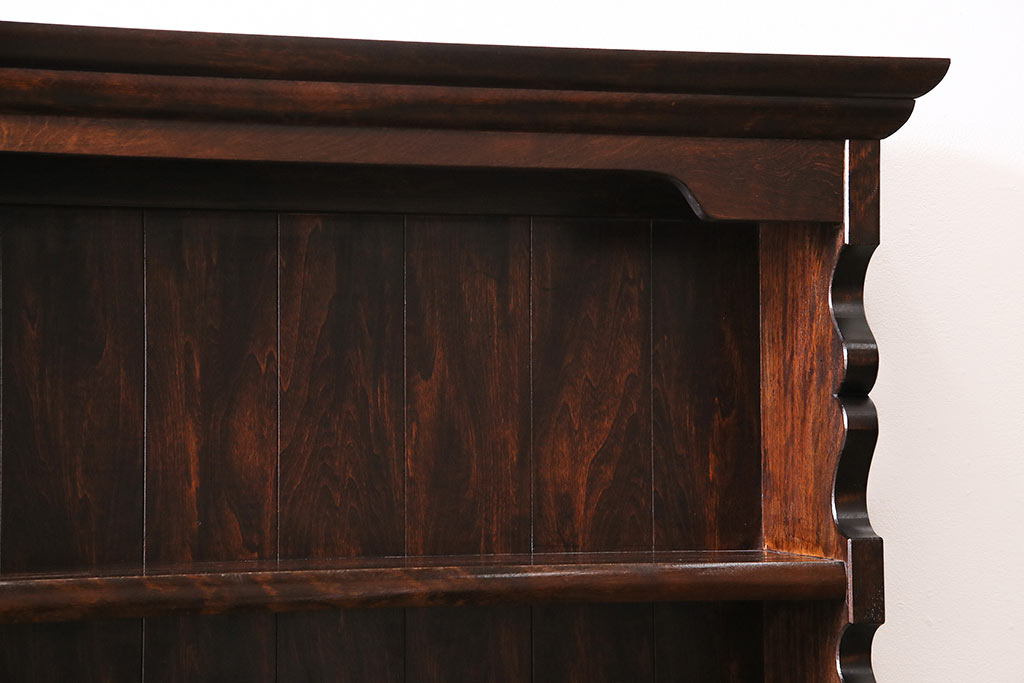 和製ヴィンテージ　松本民芸家具　#36型皿棚　深い色合いと独特の木目が美しい食器棚(収納棚、カップボード、ビンテージ)(R-047115)