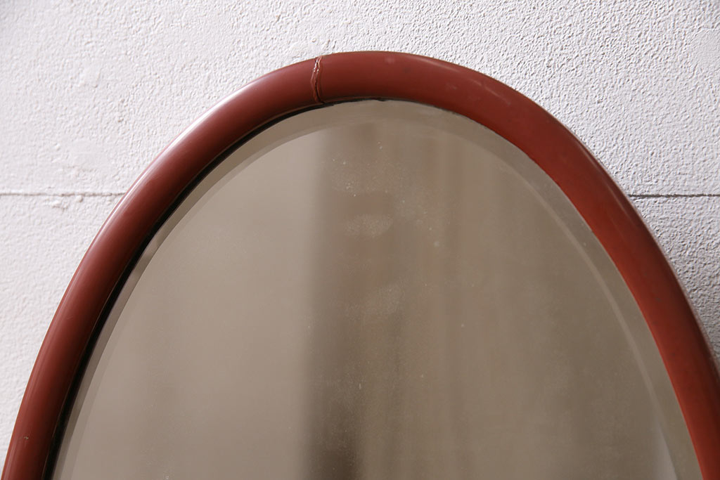 和製アンティーク　漆塗り　艶やかな朱が目を引く上品な佇まいの鏡台(化粧台、ドレッサー)(R-047126)