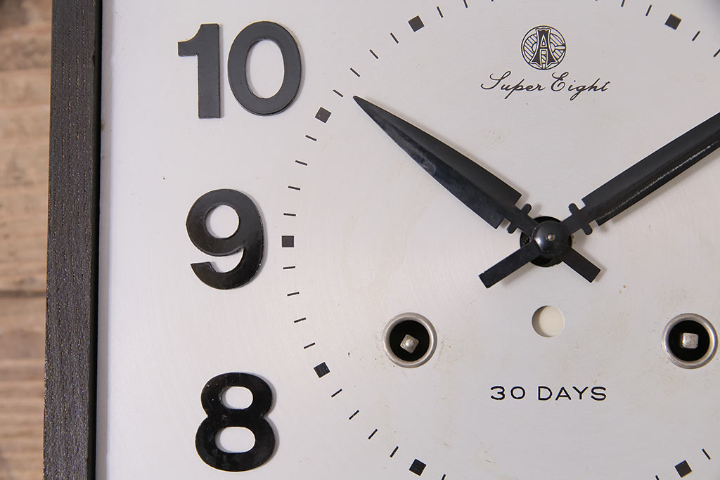 ヴィンテージ時計　昭和中期　愛知時計電機(アイチ、AICHI)　ゼンマイ式　Super Eight　30DAYS　メンズライクな空間におすすめの振り子時計(柱時計、掛け時計、古時計、ビンテージ)(R-047130)