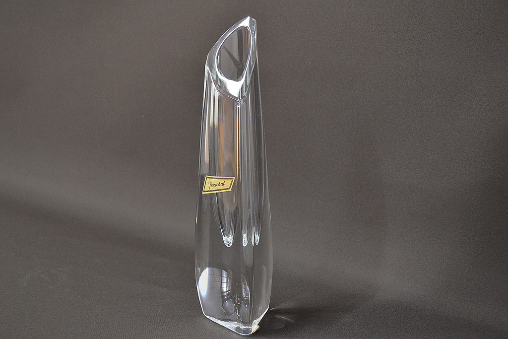 フランス　バカラ　ローズ　フラワーベース(Baccarat、花瓶、花器、フルレッドクリスタルガラス)(R-047147)