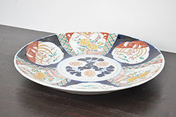 明治期　伊万里焼　色絵　一尺一寸大皿(和食器)(R-047151)