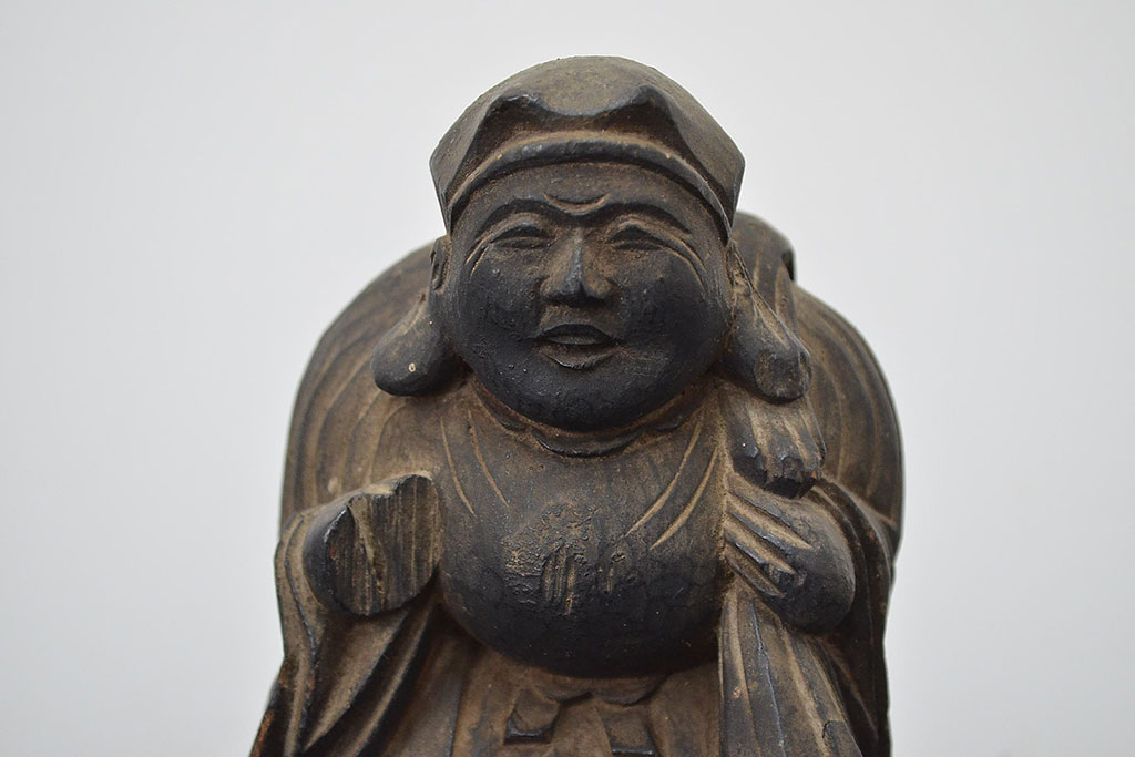 江戸〜明治 恵比寿 大黒 木彫 置物(木彫り)(R-047161 江戸〜明治 恵比寿 大黒 木彫 置物(木彫り)(R-047161
