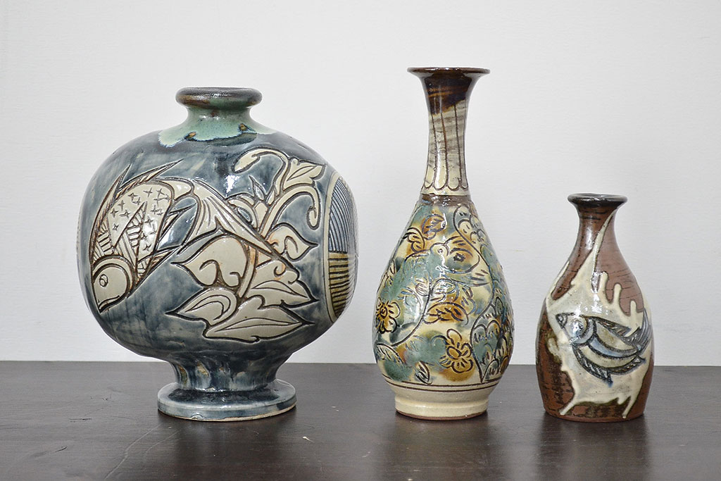 若者の大愛商品 沖縄 近く かざり皿 やらむん7寸深皿 金城敏男作品 陶器 陶芸