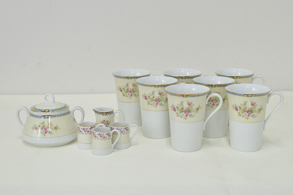 古い　ノリタケ　Noritake　ミルクポット・シュガーポット・カップなど12点(クリーマー、洋食器、日本陶器)(R-047183)