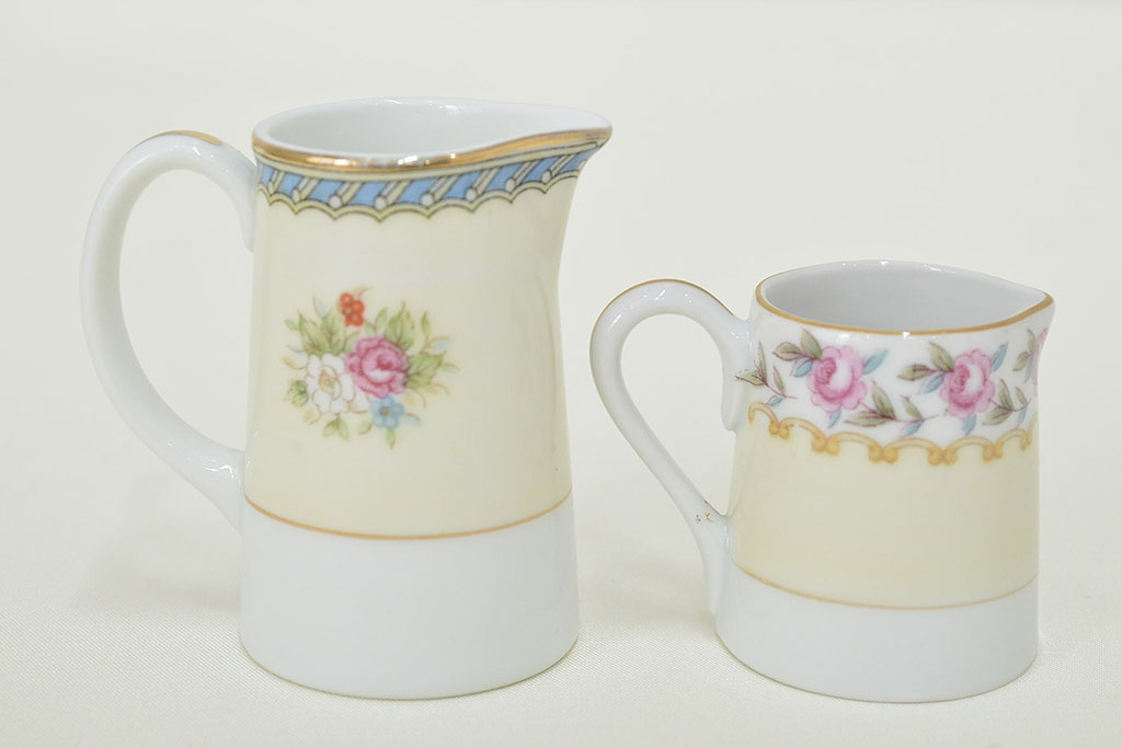 古い　ノリタケ　Noritake　ミルクポット・シュガーポット・カップなど12点(クリーマー、洋食器、日本陶器)(R-047183)