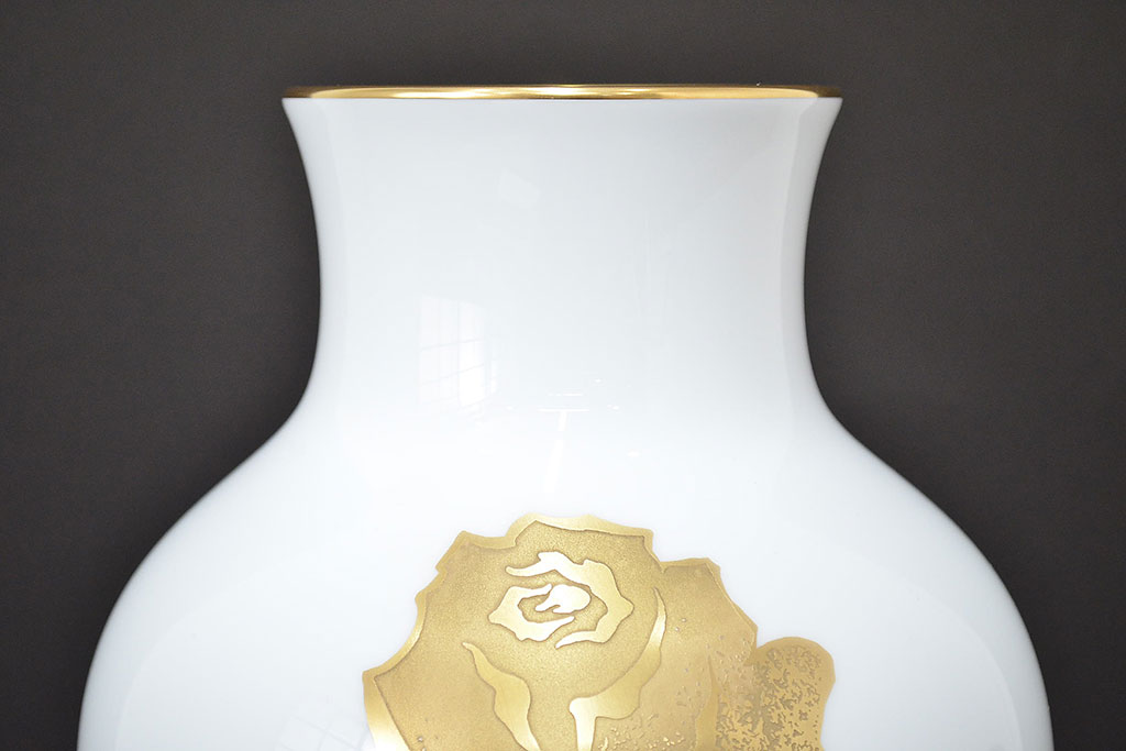 大倉陶園　ブルーローズ　金蝕バラ　花瓶2点セット　定価91,800円(花器、フラワーベース)(R-047188)