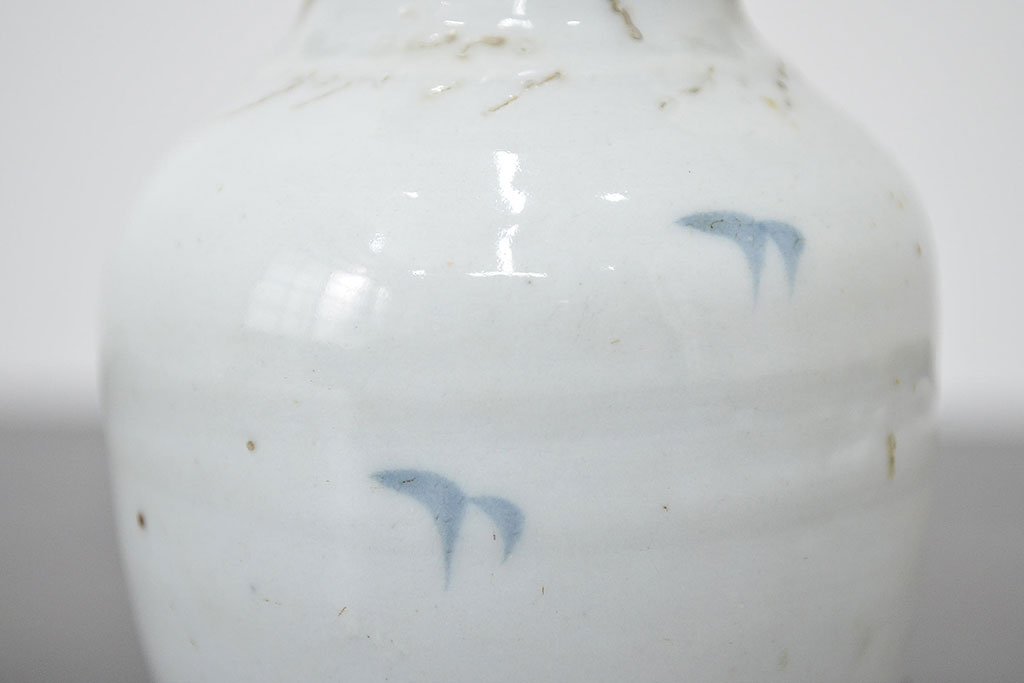江戸期　古伊万里　染付　二耳花瓶(花入、花器)(R-047195)