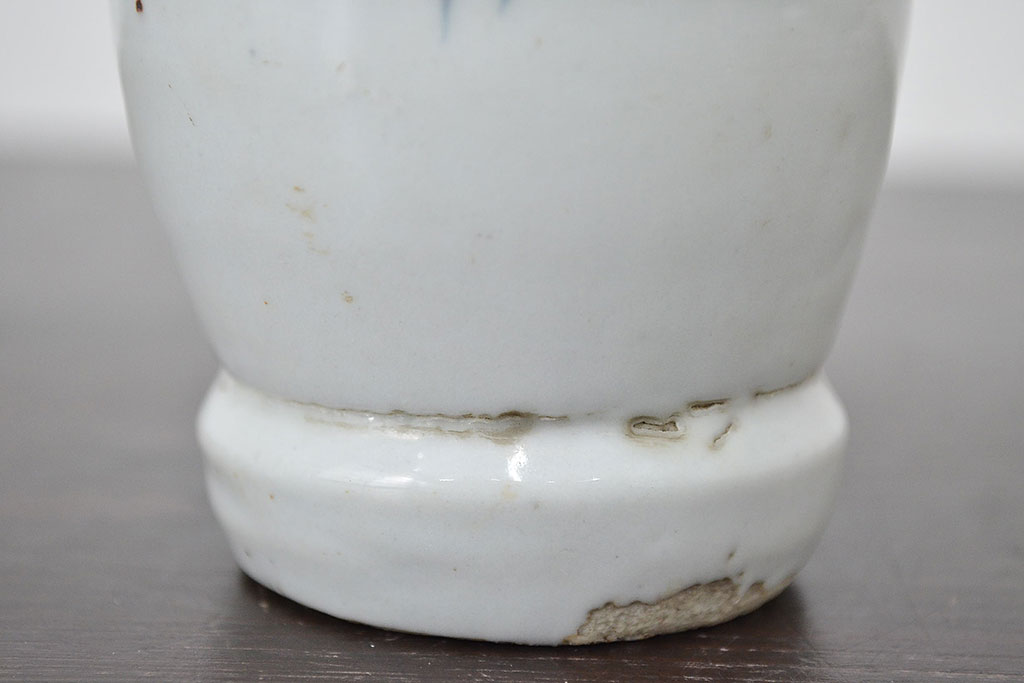 江戸期　古伊万里　染付　二耳花瓶(花入、花器)(R-047195)