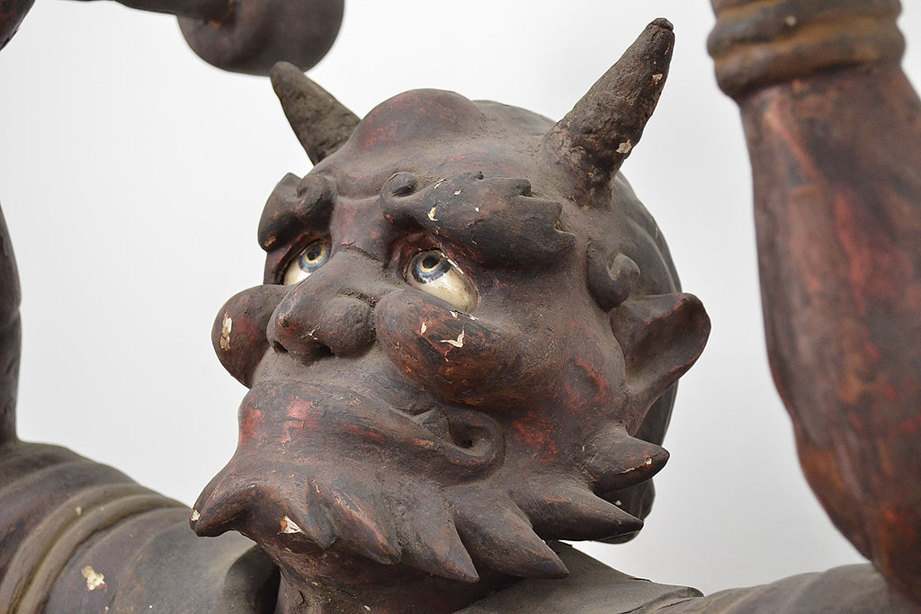 古い 木彫鬼(置物、彩色、彫刻、仏教美術)(R-047196) | ラフジュ工房