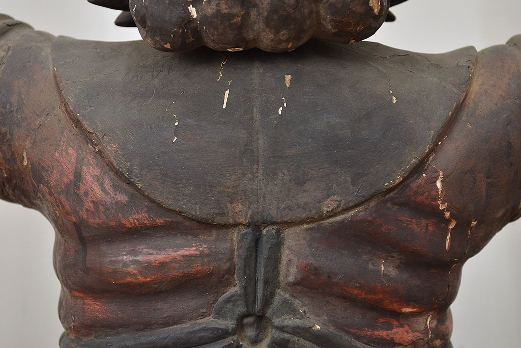 古い　木彫鬼(置物、彩色、彫刻、仏教美術)(R-047196)