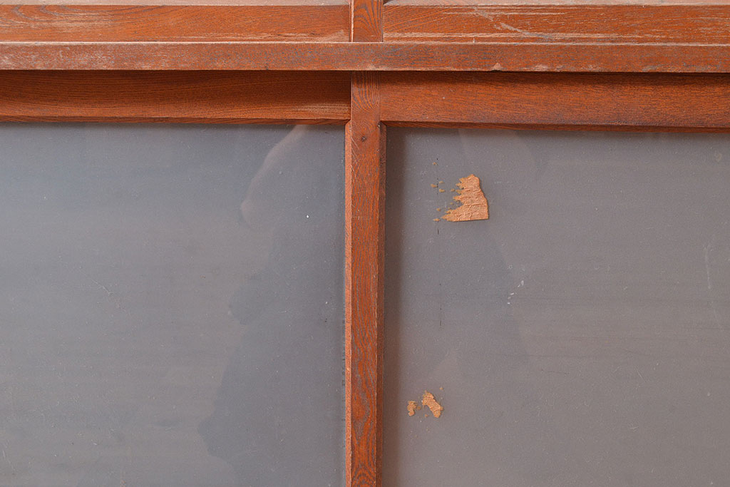 和製アンティーク　上質な和の空間づくりにおすすめの前面ケヤキ材製の戸棚(収納棚、キャビネット、茶棚)(R-047209)