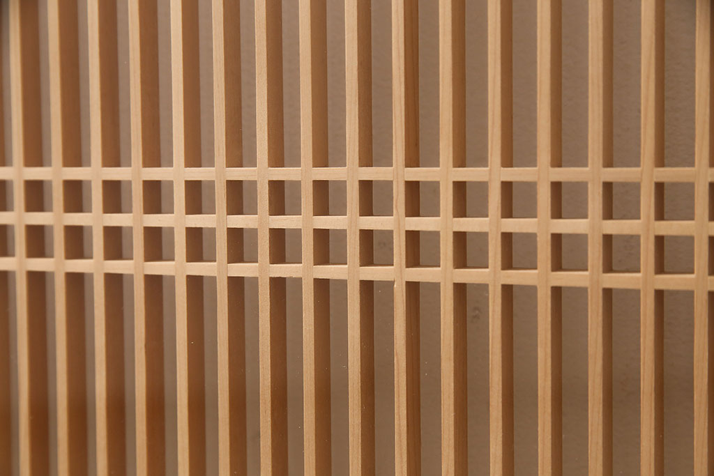 アンティーク建具　シンプルでモダンな意匠の筬欄間(オサランマ、明り取り、建具)(R-047262)