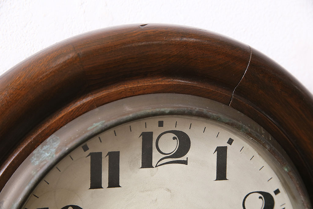 アンティーク時計　8DAY CLOCK　お洒落なディスプレイとして活躍してくれる赤菱式改良掛時計(柱時計、壁掛け時計、ディスプレイ時計)(R-047277)