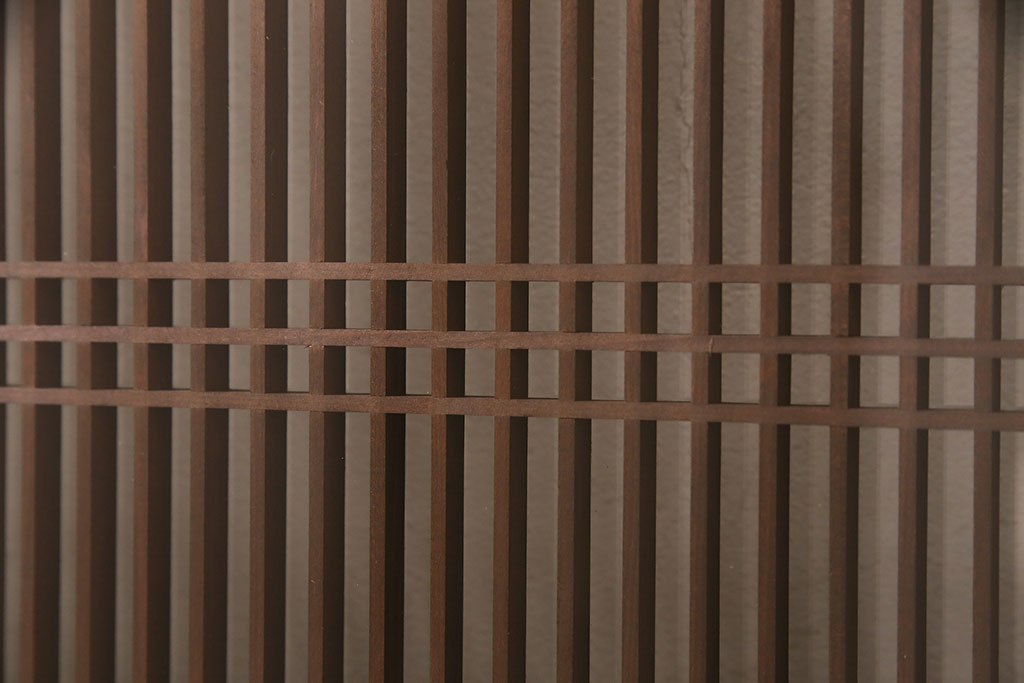 アンティーク建具　シンプルでモダンな意匠の筬欄間(オサランマ、明り取り、建具)(R-047280)