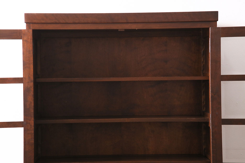 中古　シックな空間づくりが叶う、松本民芸家具のG-2型面取り食器棚(収納棚、カップボード、キャビネット)(定価約49万円)(R-047334)