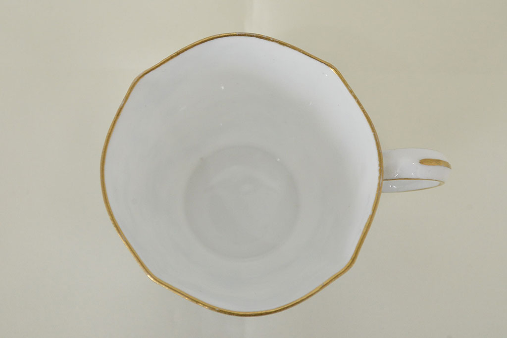 イギリス　1898年　ロイヤルクラウンダービー　印判花籠図　モカカップ&ソーサー(ROYAL CROWN DERBY、洋食器)(R-047442)