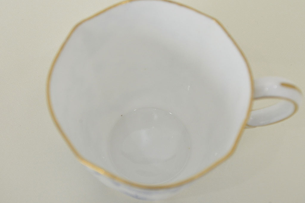 イギリス　1898年　ロイヤルクラウンダービー　印判花籠図　モカカップ&ソーサー(ROYAL CROWN DERBY、洋食器)(R-047442)