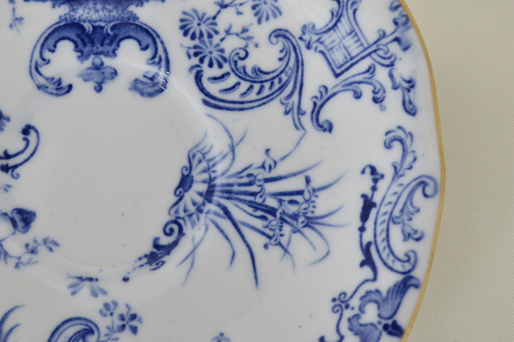 イギリス　1898年　ロイヤルクラウンダービー　印判花籠図　モカカップ&ソーサー(ROYAL CROWN DERBY、洋食器)(R-047442)