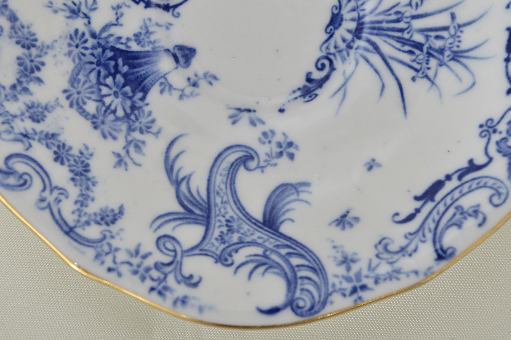 イギリス　1898年　ロイヤルクラウンダービー　印判花籠図　モカカップ&ソーサー(ROYAL CROWN DERBY、洋食器)(R-047442)