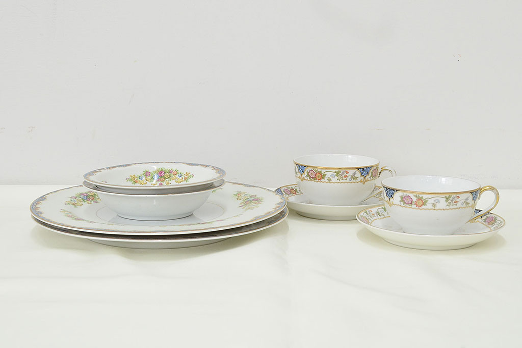 オールドノリタケ　カップ&ソーサー2客　KPM皿　大・小各2枚(洋食器、Noritake)(R-047444)