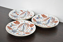 江戸期　伊万里焼　色絵　小皿3枚(和食器)(R-047454)
