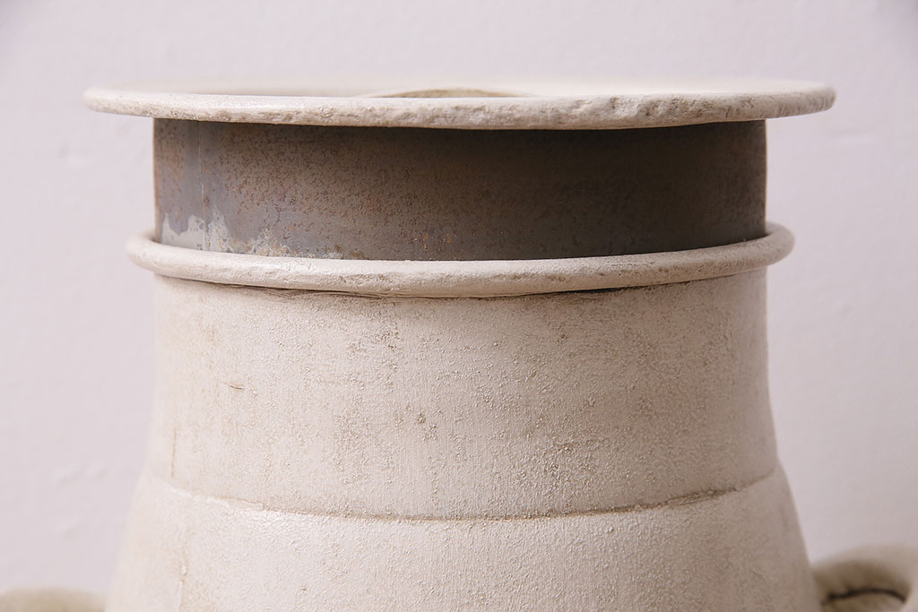 ペイントがかわいいレトロで大きなミルク缶(牛乳缶、ディスプレイ、ガーデニング雑貨)(R-047471)