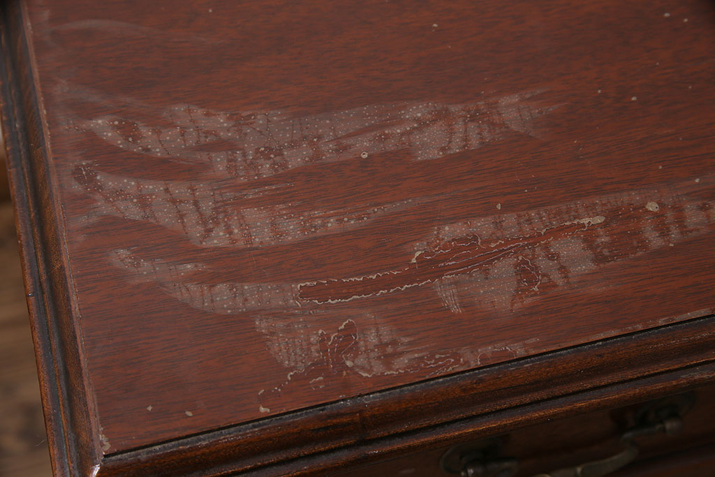 ヴィンテージ　DREXEL HERITAGE (ドレクセルヘリテイジ)　マホガニー材　洗練された大人の雰囲気醸し出す両袖デスク(机、在宅ワーク、在宅用ワークデスク、ビンテージ)(R-047611)