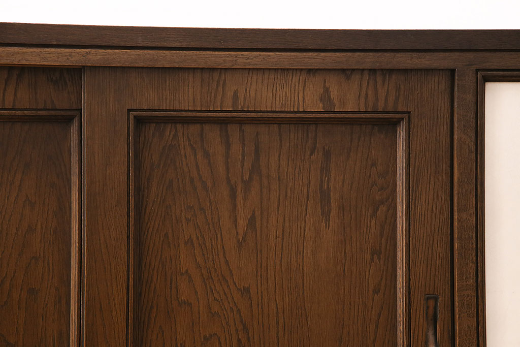 和製ビンテージ　神戸洋家具　永田良介商店　西洋アンティーク家具を思わせるキッチンカウンター(サイドボード、収納棚、戸棚)(R-047630)