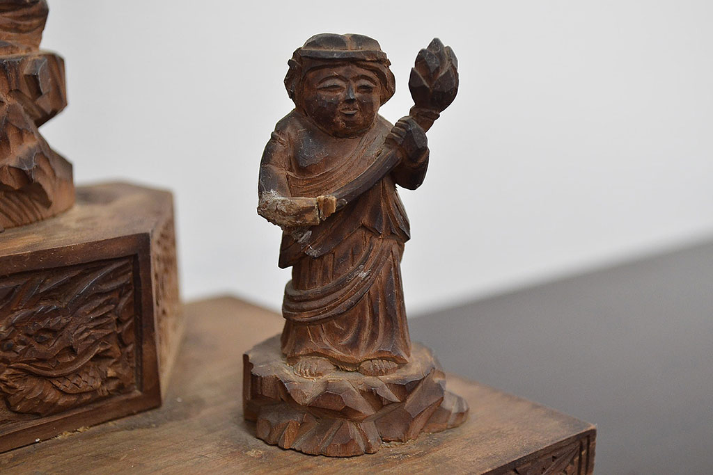 昭和八年　不動明王　木彫(仏像、木彫り、置物、不動尊)(R-047732)