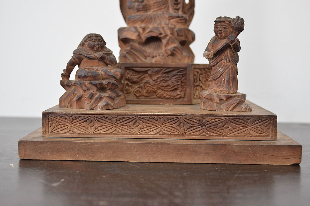 昭和八年　不動明王　木彫(仏像、木彫り、置物、不動尊)(R-047732)