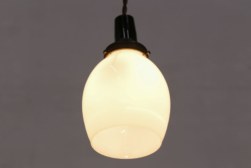 アンティーク照明　ぷっくりとした筒型が柔らかい雰囲気を醸し出す天井照明(ペンダントライト、吊り下げ照明)(R-047779)