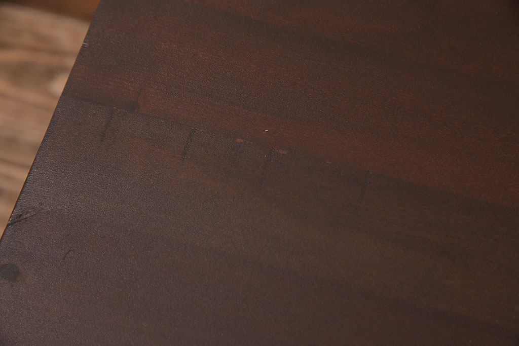 昭和レトロ　2色の色使いが存在感を程よく放つ文机(座卓、座机、ローテーブル、センターテーブル)(R-047815)