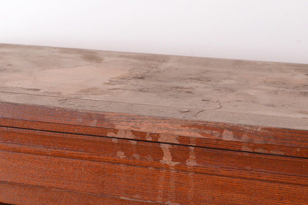 和製アンティーク　大正昭和初期　前面タモ材　ノスタルジックな雰囲気漂う上手物の重ね戸棚(収納棚、飾り棚、キャビネット)(R-047863)