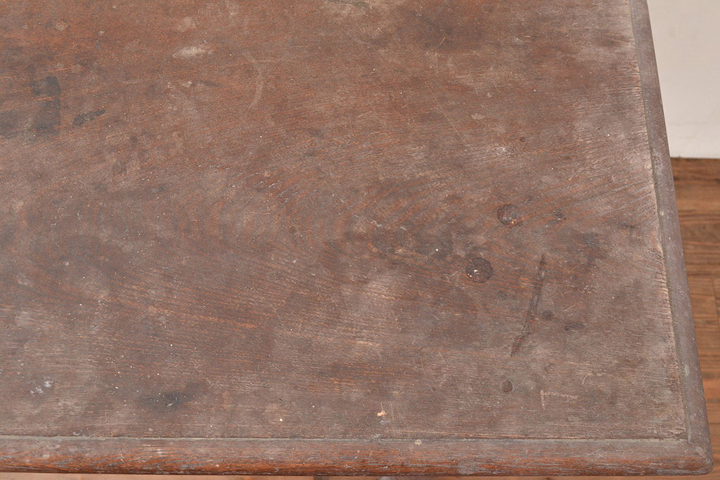 和製アンティーク　大正ロマン　細やかな意匠が魅力的な栓材製デスク(コンソールテーブル、オケージョナルテーブル、サイドテーブル、在宅用、在宅ワーク)(R-047958)